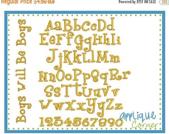 40% OFF INSTANT DOWLOAD Boys Will Be Boys Font in pes and dst only digital design for embroidery machine by Applique Corner