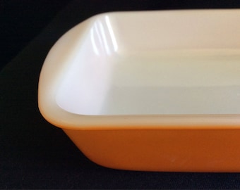 Glassbake vintage orange baking pan Retro Mid Century