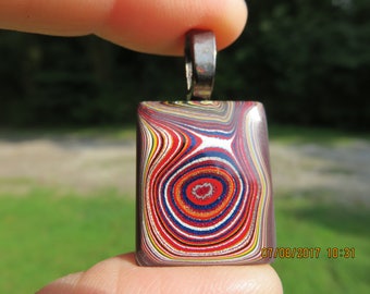 Unisex Vintage Designer Cabochon Corvette Fordite Pendant