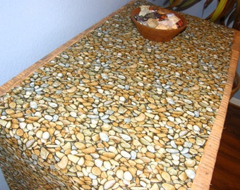 Pebbles Rocks Table Runner - Awesome Lifelike Print on Cotton, also available as a tablecloth