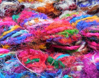 40 Yards, ART Yarn, Multicolored, Fair Trade, Very Frayed, For Creative Minds