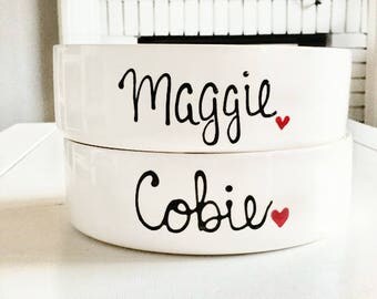 Custom Dog Bowl, Pet Bowls Personalized- Handmade Dog Bowls - Ceramic Cat Bowls- Personalized Dog Bowls- Personalized Cat Bowls, Dog Gift