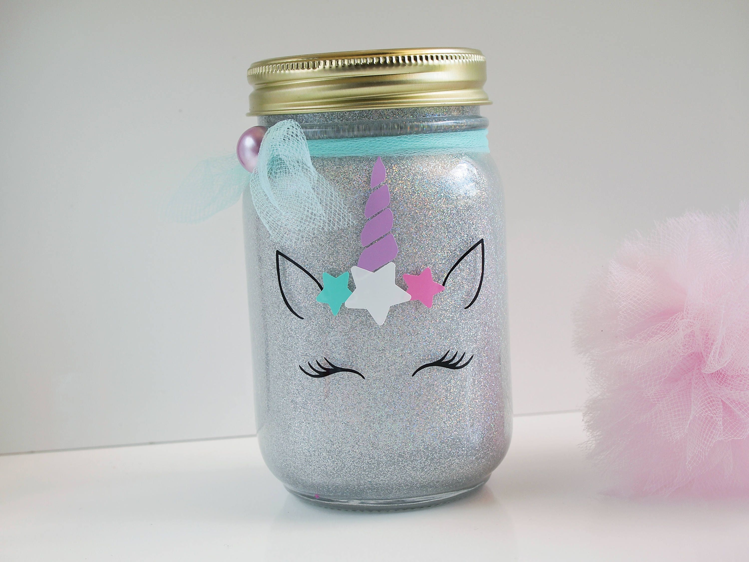 Unicorn Glitter Light Unicorn Mason Jar Unicorn Mason Jar