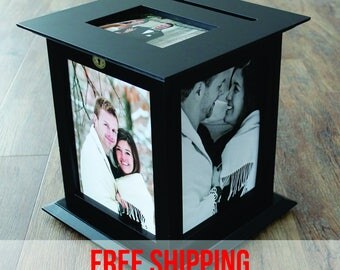 Black Wedding Card Box with NO Personalization