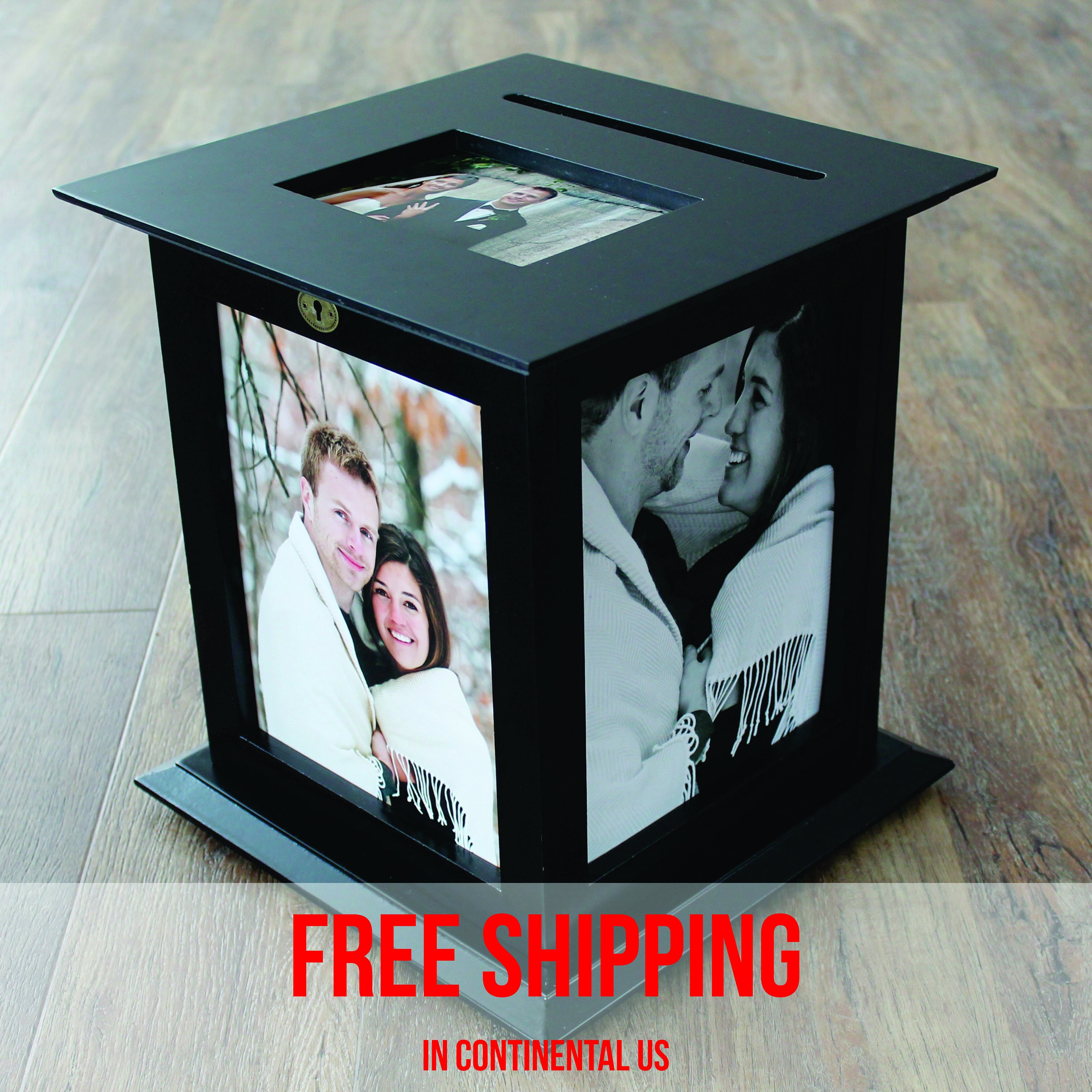 Black Wedding Card Box with NO Personalization