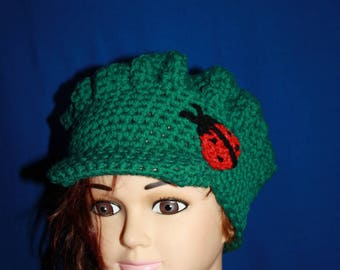 Cap 3 cotton yarn with lady bug for spring summer
