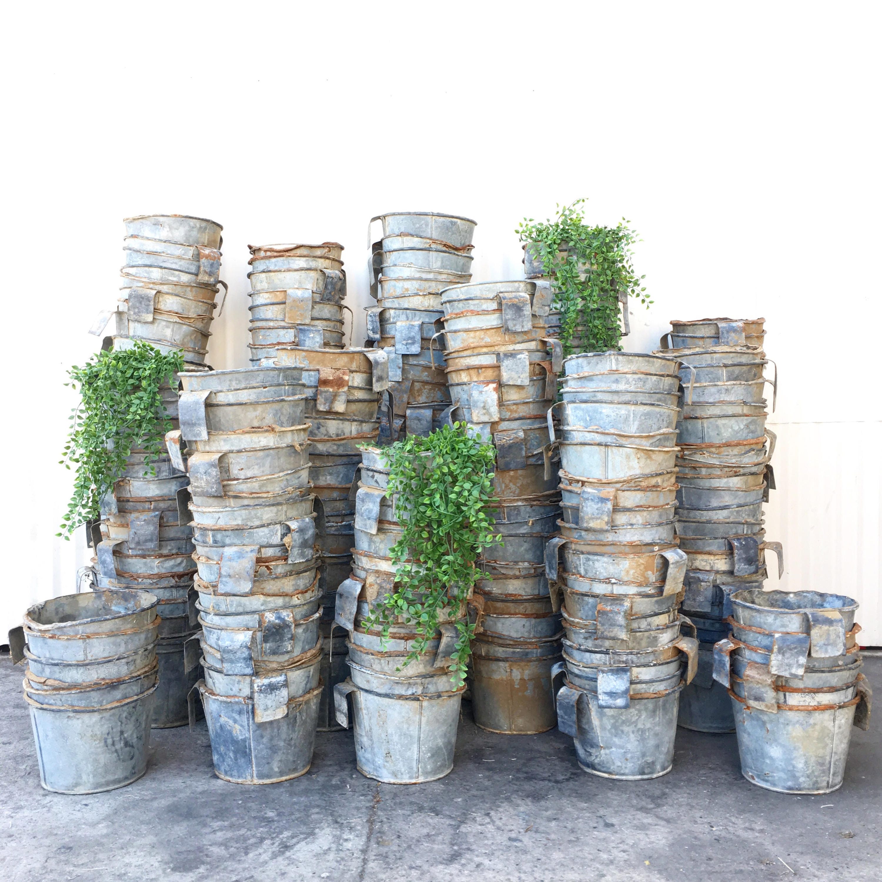 vintage hanging calf feed bucket