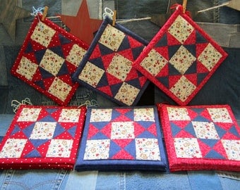 Quilt Square Potholder Pair- Christmas