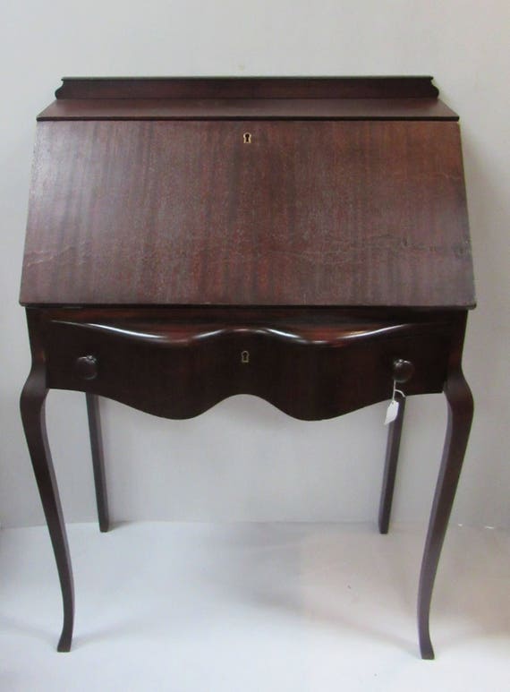 Drop front desk walnut