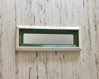 Wooden Green and White Cottage Mirror, Vintage