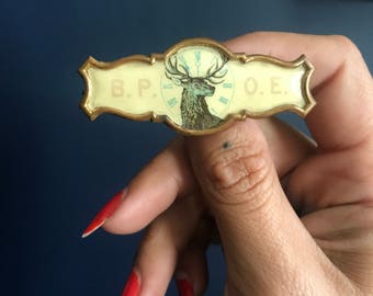 Antique Fraternal Member B.P.O.E. Pin Badge In Memoriam Benevolent and Protective Order of Elks