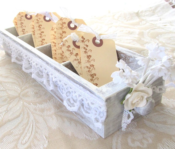 Wedding Shower Decoration - Vintage Drawer - Distressed Drawer - Wedding Shower Box with Tags - Mini Library Drawer - Altered Library Drawer