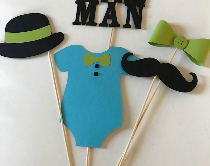 Custom Little Man Mustsche Baby Shower Centerpiece for LUVEME