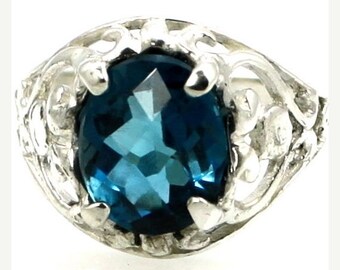 On Sale, 30% Off, London Blue Topaz, Sterling Silver Ring, SR004