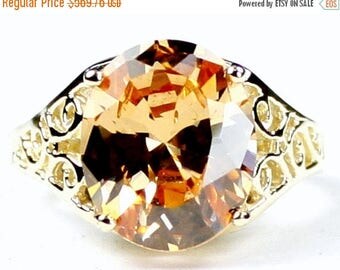 On Sale, 30% Off, Champagne CZ, 14KY Gold Ring, R057