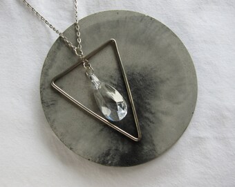 Vintage metal triangle pendant