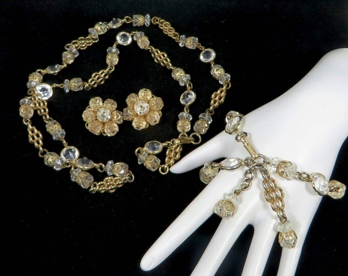 Bridal Jewelry Set, Crystal Necklace, Bracelet, Earrings, Vintage Eisenberg Jewelry, High End Jewelry Set, Gift for Her Bridal Jewelry Set, Crystal Necklace, Bracelet, Earrings, Vintage Eisenberg Jewelry, High End Jewelry Set, Gift for Her