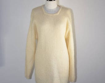 Fuzzy cream sweater | Etsy