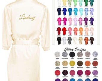 Satin Robes Personalized Robe Bridal Robes Sizes Small to PLUS 3X 4x sizes