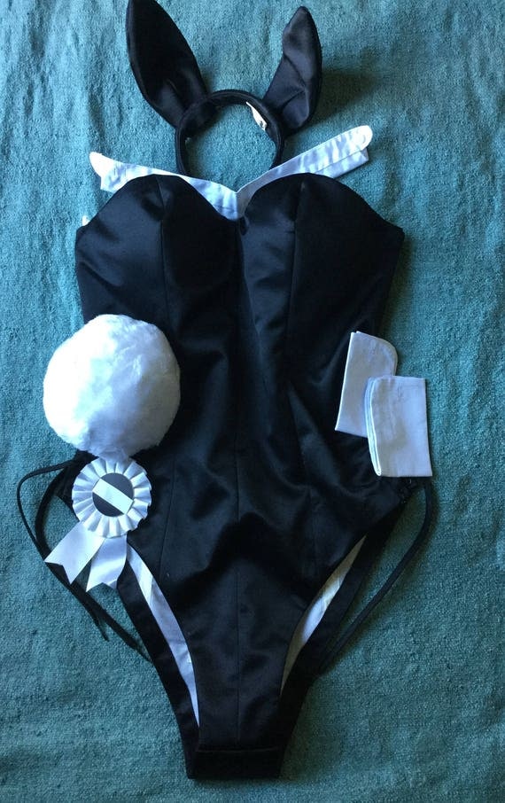 Authentic X Playboy Bunny PJ Costume with Ears Tail Rosette