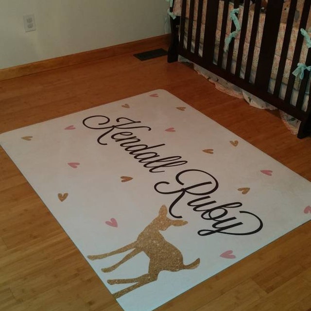 Fawn Nursery Woodland Rug Deer Rug Baby Girl Woodland