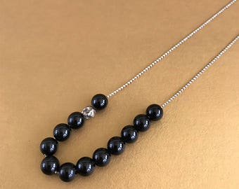 Sterling Silver & Black Onyx Necklace, Statement Necklace, Sterling Silver Necklace, Black Onyx Necklace