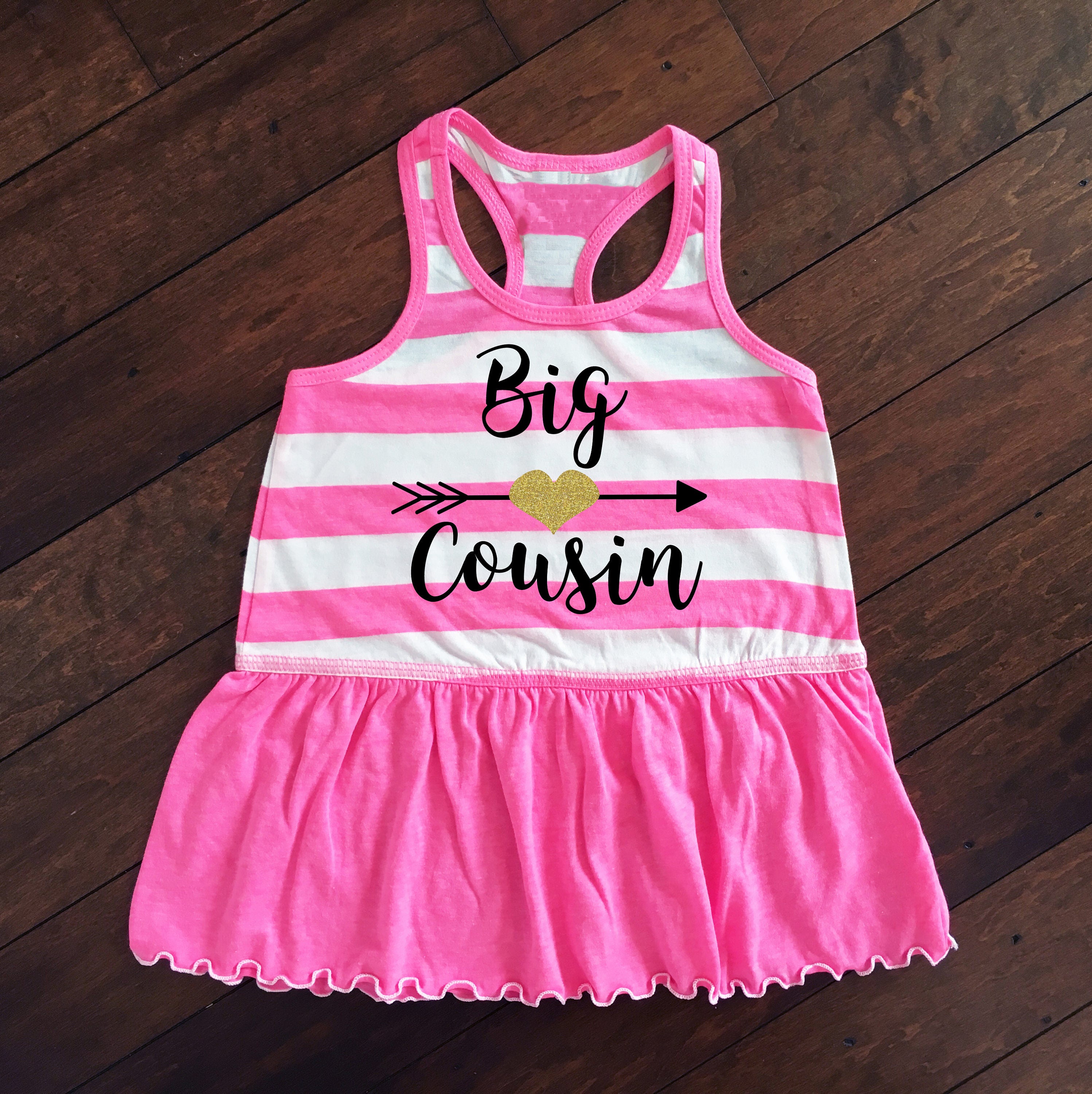 Big Cousin Dress Girls Glitter Dress Toddler Racer Back
