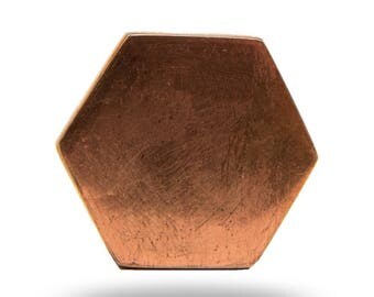 Hexagon Shaped Copper Metal Cabinet Handle, Cupboard Door Knob or Dresser Drawer Pull, Decorative Cabinet Hardware for a Modern Home Decor