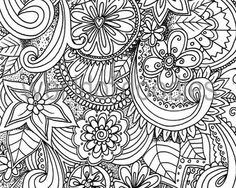 Paisley coloring pdf Etsy
