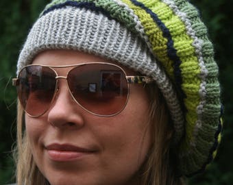 Hand Knit Beret, knit hat, Women's hat Winter hat Slouchy Beanie hat Ready to ship Women's Accessories