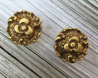 SALE Amerock Brass Drawer Pull Set of 2 Door Pull Hollywood Regency Bright Brass Finish New Old Stock