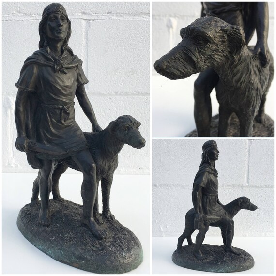Irish Statue Jeanne Rynhart Cuchulainn Irish hunter Sculpture