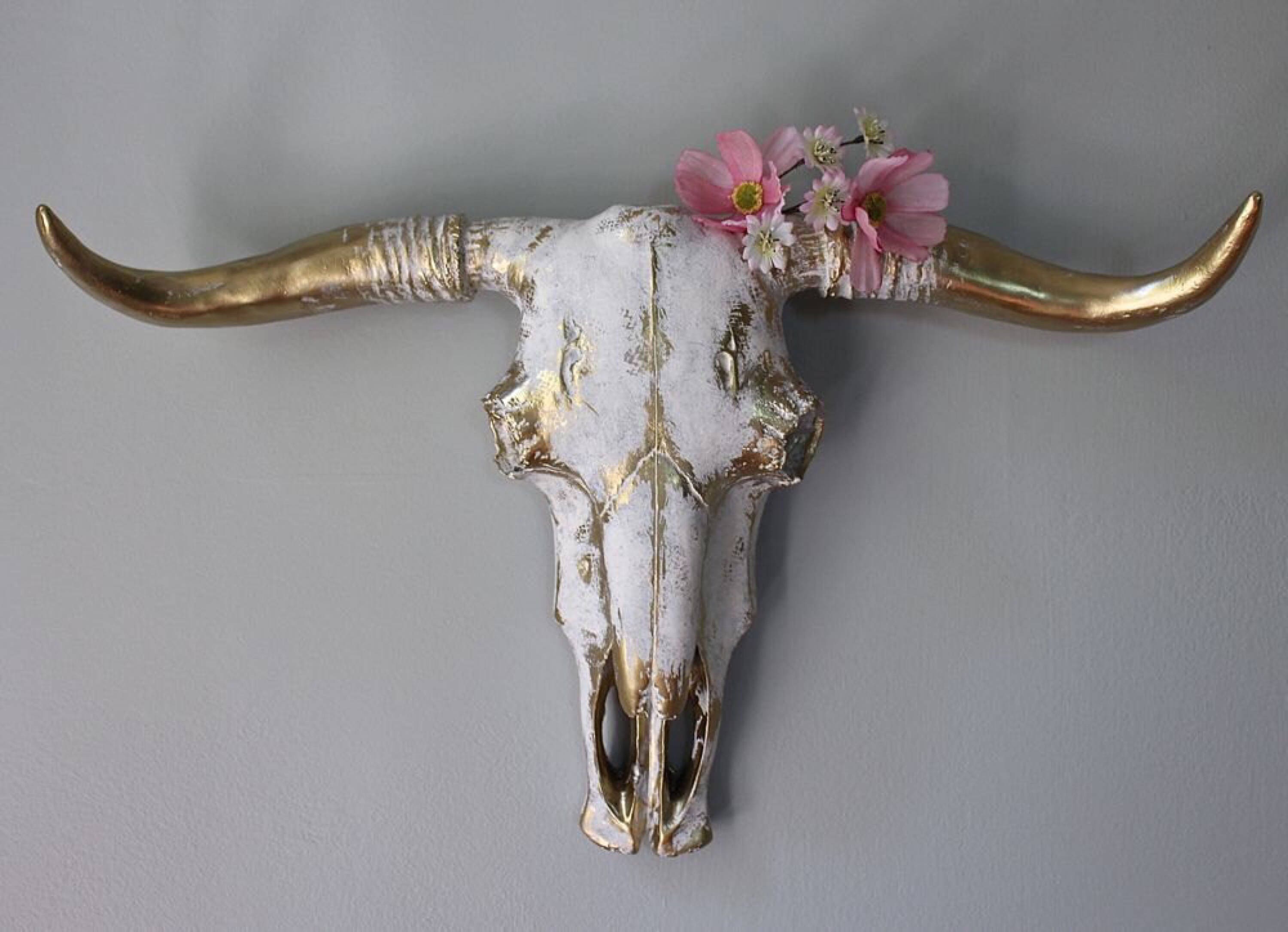 Bull Skull Faux Taxidermy Wall Decor Cow Head Wall Mount