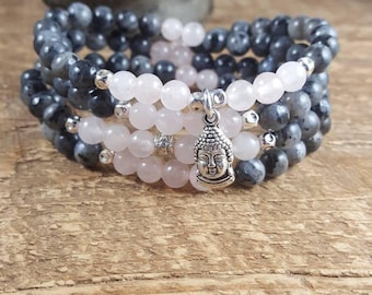 108 Mala Bead Necklace, Mala Necklace, Mala Beads, Mala Bead Bracelet, Meditation Beads, Wrap Bracelet, Yoga Bracelet