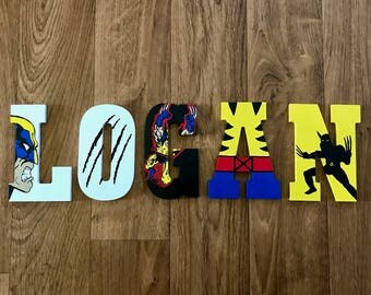 Wolverine Wooden Letters - Marvel Comics, Logan, Wall Decorations, Superhero