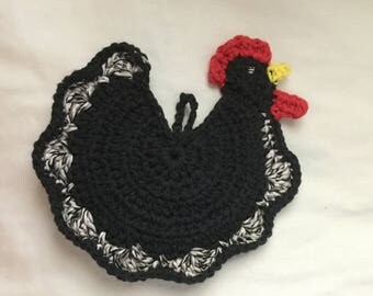Crochet chicken potholder/ hot pad