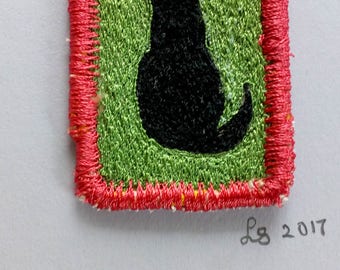 Black cat embroidery | Etsy