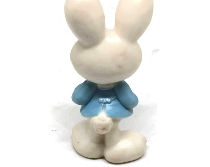 RARE Vintage Barnaby Bunny ELP1-1 / Hallmark Merry Miniatures White Easter Bunny / Vintage Easter Bunny Figurine / Collectible Bunny