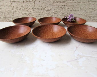 6 Small Boltalite Bowls - Mid Century Modern - Melmac- Melamine - Faux Wood - Dessert Bowls - Snack Bowls - Classic Kitchen -