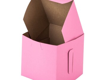 30 Pink Bakery Single Cupcake Box 4 x 4 x 4 Gifts Wedding Party Favor Box