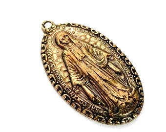 Large Reproduction Medal, Bronze Miraculous Medal, Miraculous Medal, Bronze medal supplies