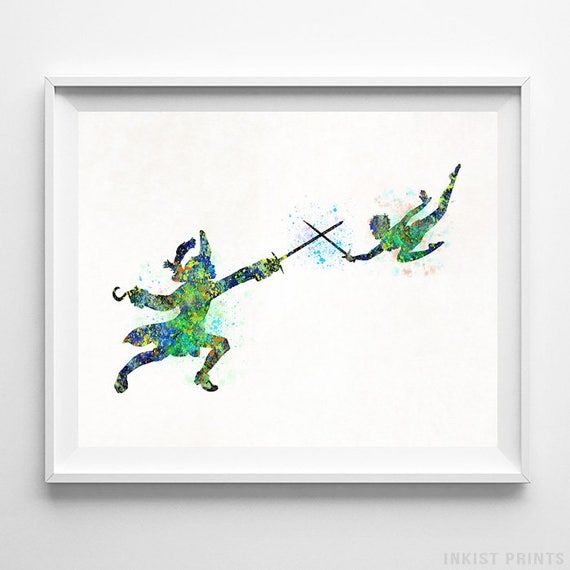 Peter Pan Print Peter Pan Disney Disney Decor Watercolor