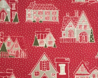 Petites Maisons De Noel in Rouge from French General for Moda Fabrics