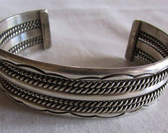 Sterling Silver Southwest Navajo Style Cuff Bracelet