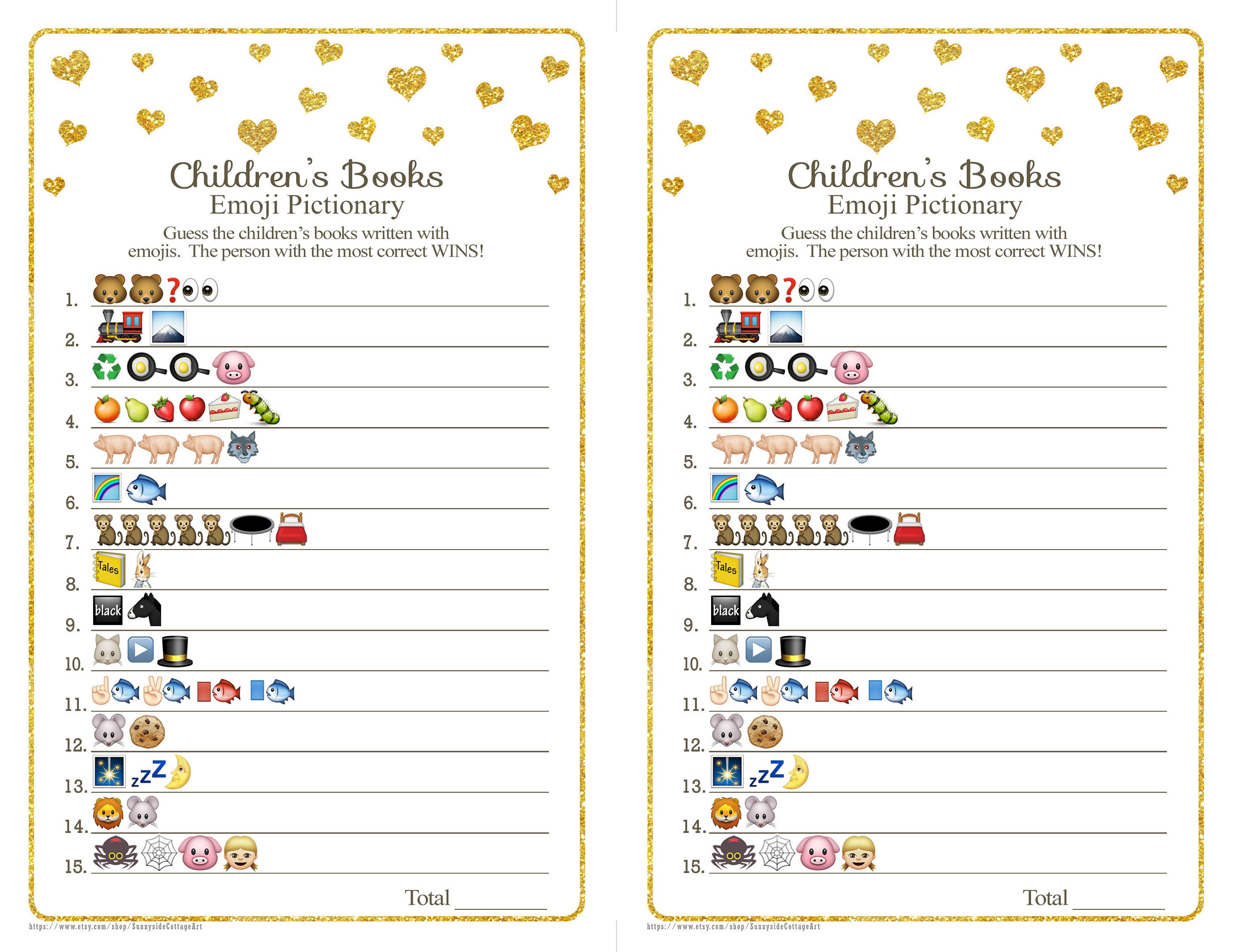 Children's Books EMOJI Pictionary game Baby shower Emoji