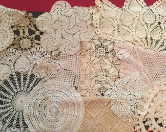 Lot of 26 Vintage Crochet Doilies - Acru/ Off White C11