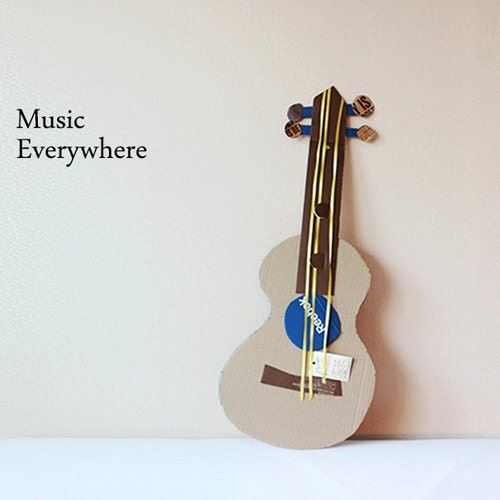 ribbon lei for ukulele / violet flower/ ukulele accessories