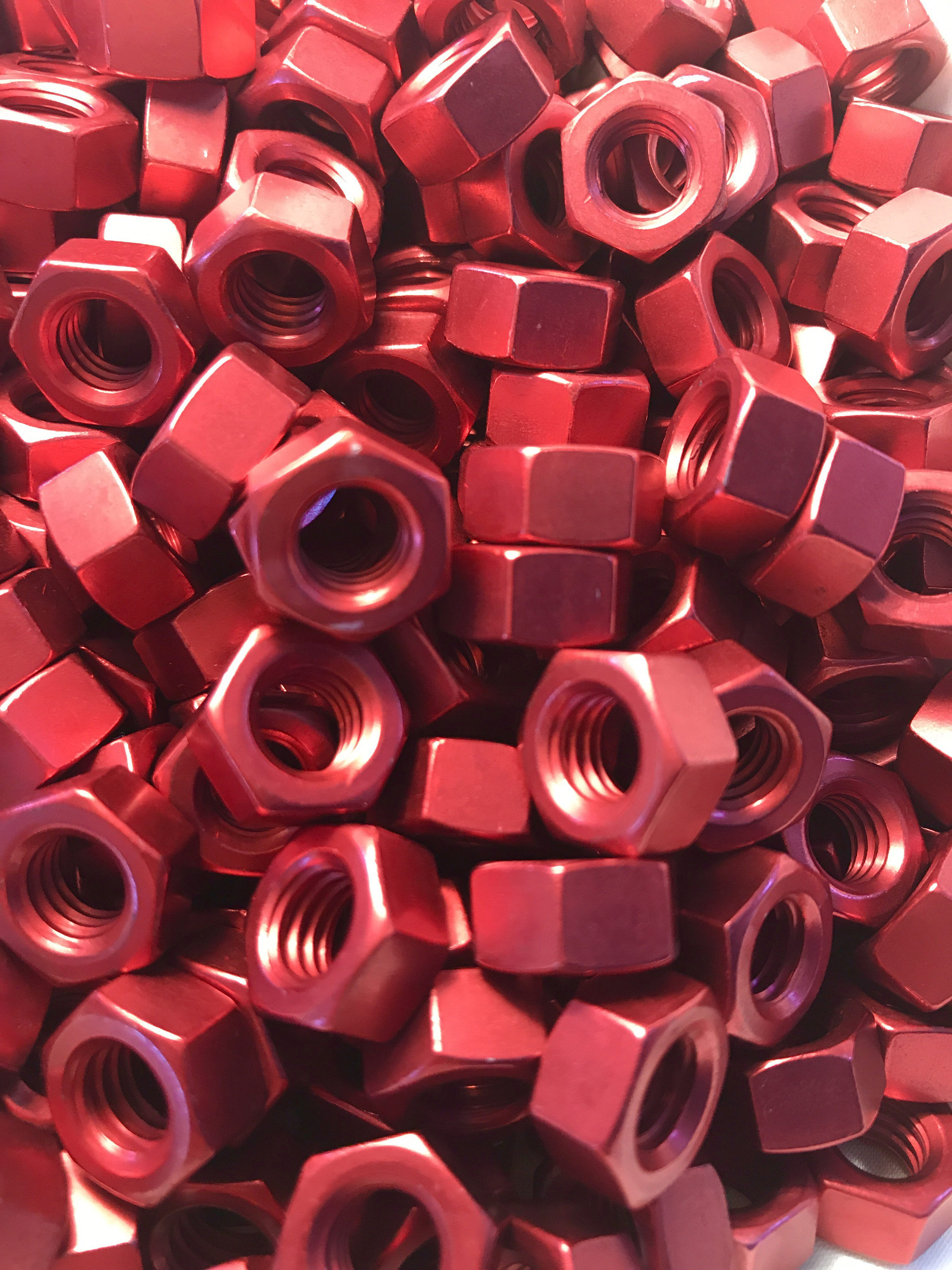 Red Anodized Colored Aluminum Hex Nut 5/1618