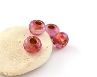 4 fuchsia PT0086 color Czech glass beads