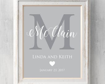 Personalized Monogram Wedding Print. Wedding, Anniversary. Names and date. Valentine. Names. Card. Heart. All Prints BUY 2 GET 1 FREE!